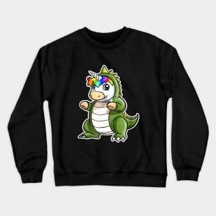 Unicorn In T Rex Costume Animals Cute Unicorn Crewneck Sweatshirt